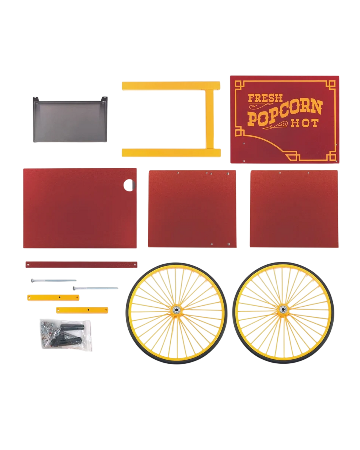 Cretors Antique Red Goldrush Two-Wheel Knock Down Wagon (Unassembled)
