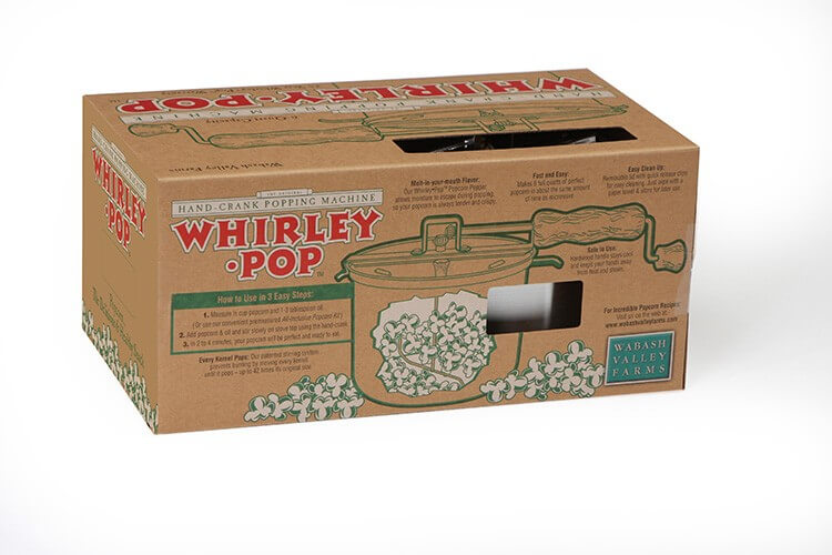 The carton box of Whirley-Pop Hand Crank Popping Machine for popping pocorn