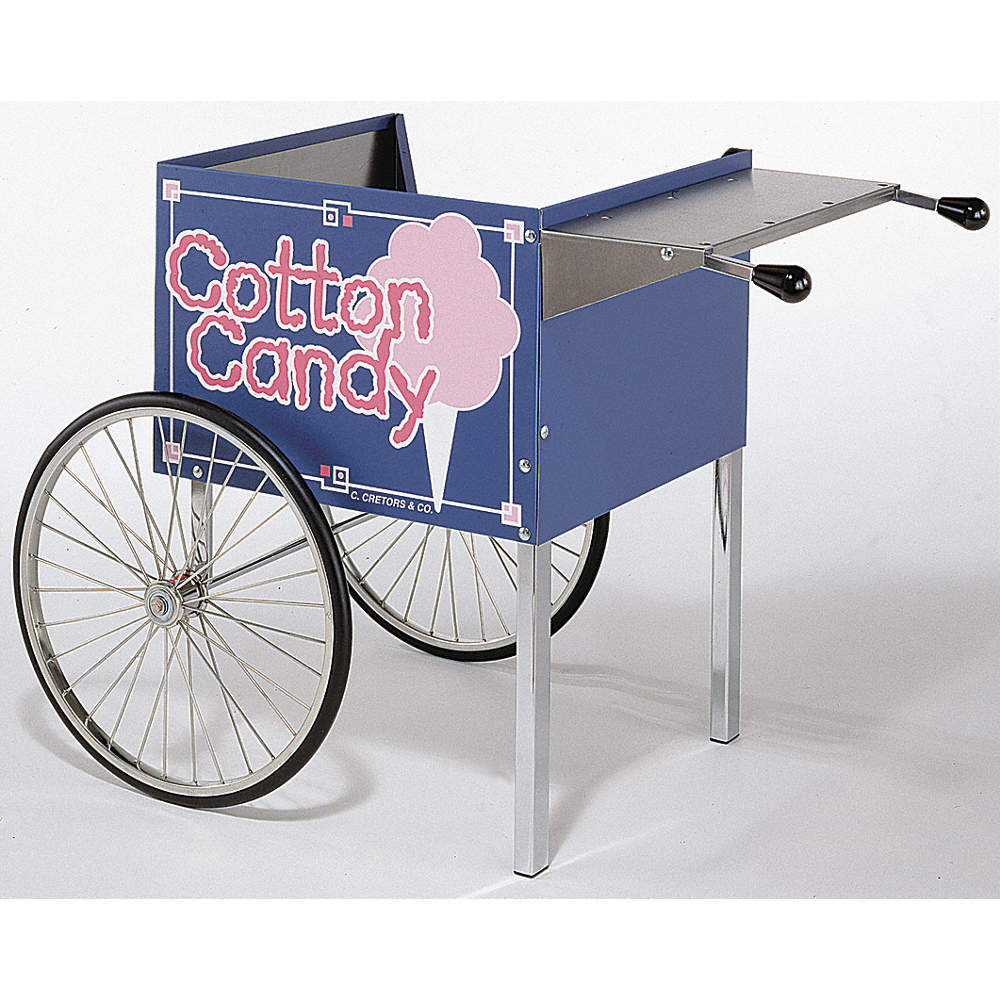 Cretors Cotton Candy Wagon for storing your cotton candy machine and supplies. Fancy look and easy mobility.