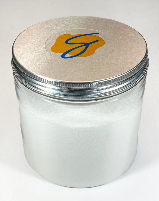 Supreme White Fine Flake Salt Seasoning for making savory, salted popcorn. Less sodium, less cost.